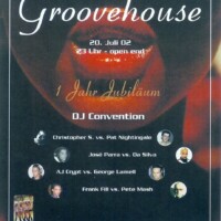 Groovehouse 1 Jahr Jubiläum mit DJ Pat Nightingale | Supermarket (ZH)
> Samstag 20.07.2002 Groovehouse 1 Jahr Jubiläum mit DJ Pat Nightingale | Supermarket (ZH) > Samstag 20.07.2002