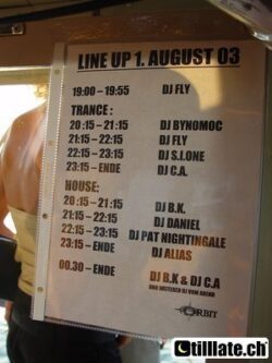 Boot Party mit DJ Pat Nightingale | Zürichsee > Freitag 01.08.2003