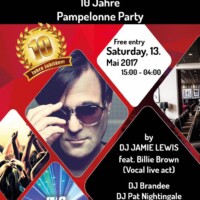 10 Jahre Pampelonne Party mit Dj Pat Nightingale | Pampelonne (ZH)
> Samstag 13.05.2017 10 Jahre Pampelonne Party mit Dj Pat Nightingale | Pampelonne (ZH) > Samstag 13.05.2017